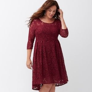 Lane Bryant Burgundy Lace Dress [24]